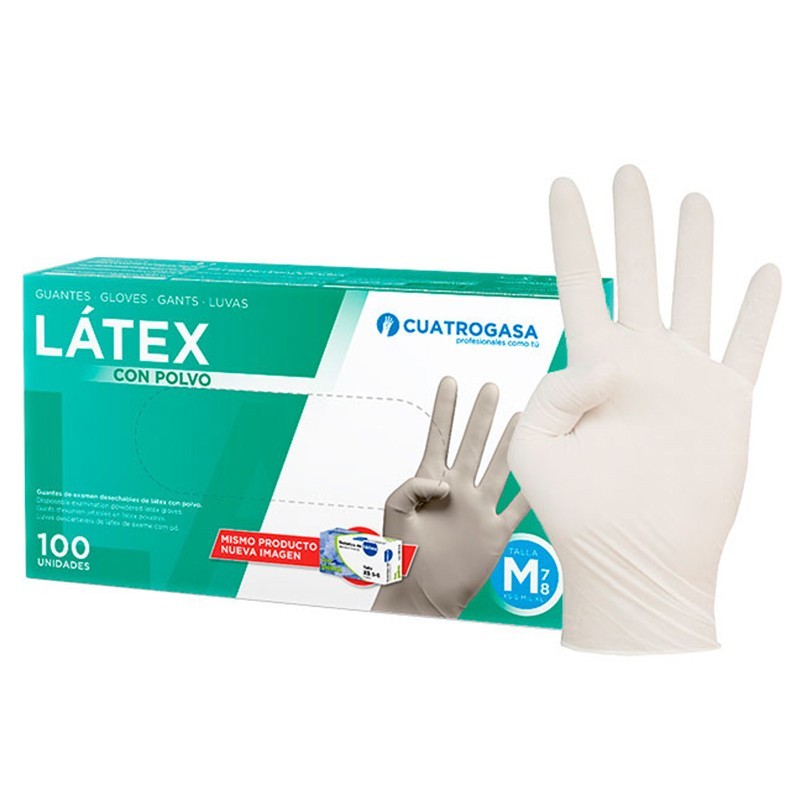 Guantes De Ltex Con Polvo De Cuatrogasa