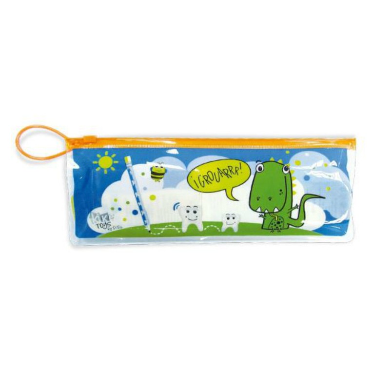 Estuche Escolar con Cepillo Dientes y Reloj de Arena 1 ud de Kike Toys