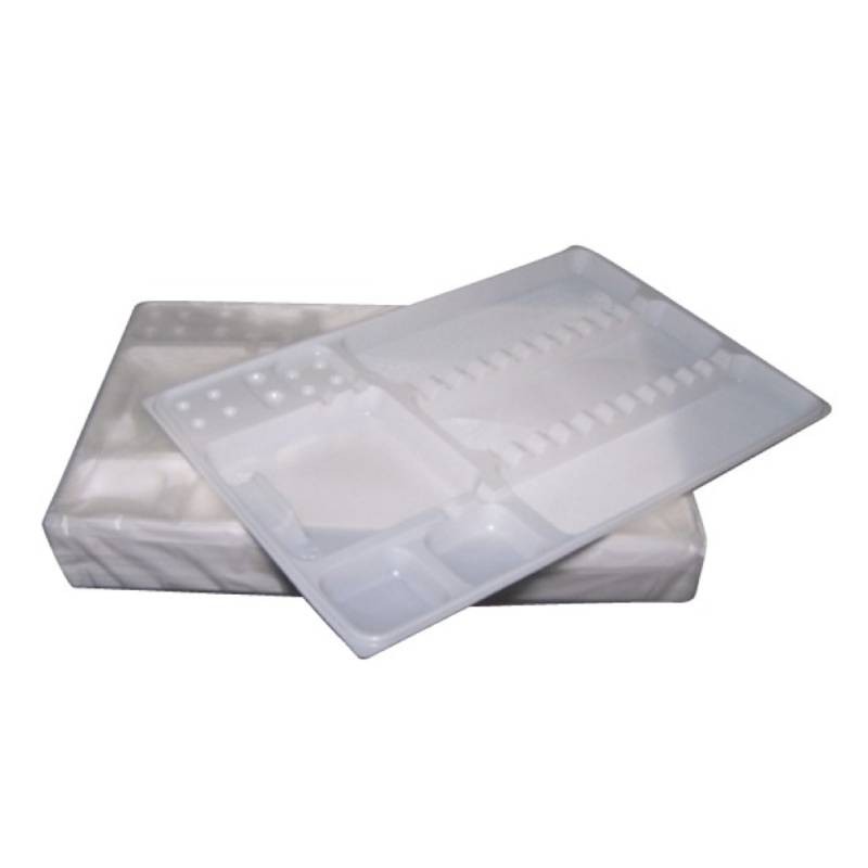 Bandejas Desechables 28x18cm Plástico Atóxico Caja 400 uds Omnia